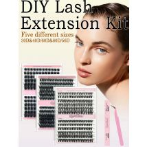 Mix Styles DIY Lash Extension 280pcs 3040D56D60D80D Individual Lash Clusters with Bond&Seal Tweezers Lash Brush eye Makeup tools