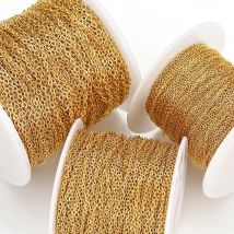 10 metrów łańcucha ze stali nierdzewnej 1 1,5 2 mm złoty i stalowy kolorowy link do samodzielnego tworzenia biżuterii Naszyjnik Bransoletka Łańcuch luzem Materiały eksploatacyjne