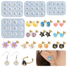 S0193 Stampi in Resina Miniatura Multiforma, Mini Stampi per Orecchini, Stampi in Silicone per Gioielli Fai da Te, Anelli con Gemme, Stampi in Resina per Brincos