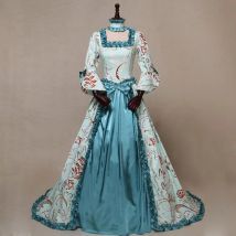 Plus Größe Medieval Viktorianischen Party Prinzessin Kleid Königin Boden Cos Renaissance Luxus Vintage Gedruckt Kleid Robe Kleider Für Dame