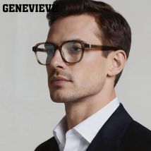 GENEVIEVE Geometrische, schlichte, quadratische, klassische Design-Herren-Lesebrille mit blauem Licht, photochrom, anpassbar, verschreibungspflichtig, PFD2227