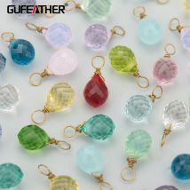 GUFEATHER, 4 Stück/Menge, MH36, Schmuckzubehör, Edelstahl-Kappenring, Glas, handgefertigt, Charms, Schmuckherstellung, DIY-Anhänger