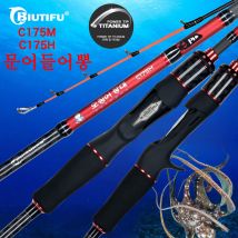 Biutifu Titan Spitze Octopus Casting Jigging Angelruten 1,75 m Leistung m/h 20-120g t1000 Carbon hochwertige Tintenfisch Phishger Stange