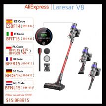 LARESAR V8 48Kpa 500W Aspirapolvere senza fili Elite 8 Auto 60 minuti Elettrodomestico Batteria rimovibile senza fili NUOVO Motore Brushless