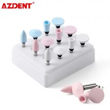 AZDENT 12 sztuk/zestaw Dental silikonowe polerowanie gumowe głowice szlifierskie polerka do zębów 2.35mm RA Finisher do rękojeści o niskiej prędkości