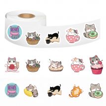 500PCS Cartoon Katze Rolle Aufkleber Harajuku Wasserdichte Sammelalbum Element Y2k FashionCoffee Telefon Streetwear Party Stationäre Dekor