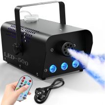 U'King 500W Macchina del fumo RGB 3 LED Macchina del fumo a colori misti con telecomando Eiettore di fumo da palco per DJ Halloween Natale
