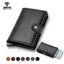 Anti Diebstahl Kreditkarte Halter Männer Brieftaschen Luxus Carbon Faser Blockieren Rfid Aluminium Bank Karteninhaber Fall Schlanke Brieftasche für Männer