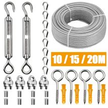 31 teile/satz Edelstahl Draht Seil Kit PVC Leitplanke Seil Camping Feste Camping Wäscheleine 2mm Kit 10/15/20M