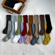 Solide Baby Jungen Mädchen Kniehohe Lange Socken Baumwolle Atmungsaktive Streifen Weiche Kinder Socke Kinder Schuluniform Streifen Socken