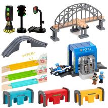 All Kinds of Wooden Track Accessories Beech Wooden Railway Train Track Parts fit Brand Wood Tracks Toys for Children Gifts