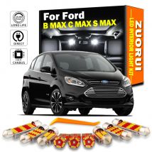 ZUORUI Canbus LED Interni Tronco Mappa Cupola Kit Luce Per Ford B MAX C MAX S MAX 2004- 2011 2012 2016 2017 Auto Vanity Specchio Lampadine