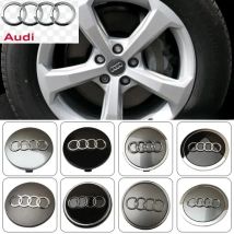 4 Stück Radnabenkappenabdeckungen mit fünf Klauen – glänzend schwarze ABS-Nabenlogos, kompatibel mit den Modellen Audi A3/A4L/A5/A6L/Q3/Q5/Q7