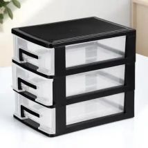 3er-Desktop-Schrank, Schreibtisch-Schubladeneinheit, Schubladen, Make-up-Rack, Schrank, Aufbewahrung, Schubladen, Aufbewahrung, ordentliches Kunststoffmaterial