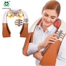 JinKaiRui Elektrischer U-förmiger Shiatsu-Schal für Nacken, Schulter, Körpermassage, Infrarot-beheiztes Kneten, Auto, Heimgerät, Schmerzlinderung