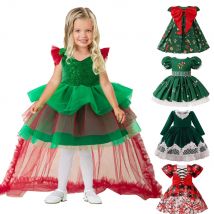 Baby Weihnachten Party Mädchen Kostüm Karneval Halloween Deer Candy Santa Claus Grün Geburtstag Prinzessin Kleid Hochzeit Kinder Kleidung