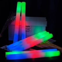 30 sztuk RGB LED Glow Foam Stick luzem kolorowe pałeczki LED świecące Cheer Tube ciemne światło urodziny materiały na wesele