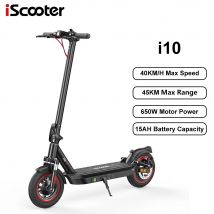 ISCooter i10 Scooter Eléctrico Plegable para Adultos E-Scooter 40 KM/H Patinete Eléctrico 650W Skateboards 36V 15Ah Kickboard