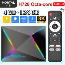 R69 Plus Control de voz TV Box Ultra HD 8K Allwinner H728 Octa Core compatible con Netflix tv box WIFI 6 decodificador
