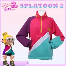 Anime Splatoon Vintage Cosplay Kostüm Legende Spiel Farbe Reiß verschluss Top Erwachsenen lässig Pullover Vintage Cos Sweatshirt Mantel Kontrast
