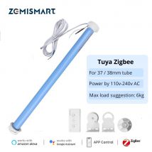 Zemismart Zigbee-Motor de persiana enrollable inteligente para tubo de 37mm, funciona con Tuya, Alexa, Google Home, Motor eléctrico de voz, persianas