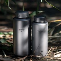 Tiartisan Titanium 700 ml/1000 ml Campingflasche mit großem Fassungsvermögen, Trinkgeschirr, leicht, auslaufsicher, Sportwasserflasche für den Außenbereich