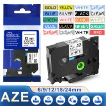 1 Uds. Cinta TZ Compatible con cartucho de etiquetas Brother 9mm/12mm/18mm 211 221 231 251 cinta de etiquetado para fabricante de etiquetas serie P-Touch