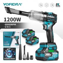 YOFIDRA Bezszczotkowy Elektryczny Odkurzacz i Dmuchawa 2w1 80000RPM Turbo Wentylator do Odkurzania Liści, Śniegu, Narzędzie Ogrodowe na Akumulator Makita
