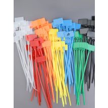 100PCS Easy Mark Plastic Nylon Cable Ties Tag Labels Waterproof Self-Locking Markers Zip Network Loop Wire Straps 4X150MM Color