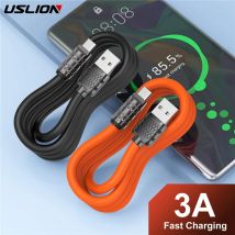 USLION 3A Schnellladung USB Typ C Kabel für iPhone 15 Pro Max Schnellladung USB C Kabel Datenleitung für Xiaomi 14 POCO Typ C Draht