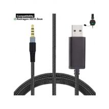 Nylon Braided OFC Replacement USB A 7.1 Surround Sound Cable Extension Cord For Redragon H510 Zeus Wired Gaming Headsets