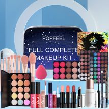 POPFEEL Complete Makeup Set for Beginners- All-in-One Cosmetic Kit for Women Including Eyeshadow, Concealer, Foundation, Mascara