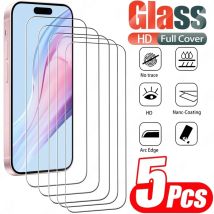 5 Stücke HD Gehärtetes Glas Displayschutzfolie Für iPhone 11 12 13 14 15 16 17 Pro Max 14 15 16 Plus 16e Luftglas Anti-Scratch-Film