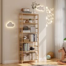 Scaffale portaoggetti in bambù a 6 livelli Scaffale da cucina indipendente per bagno Scaffale per libreria stretta