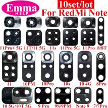 EmmaHelp10 Stück hinteres Kameraobjektivglas für Xiaomi Redmi Note 11 11S 11T 10 10S 9 9S 8 7 Pro hinten mit Kleber