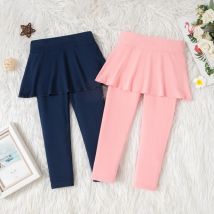 PatPat Kid Girl 2-in-1-Leggings mit Rüschenüberzug, geeignet für die Sommersaison, bequem, perfekt für Ausflüge und den täglichen Gebrauch