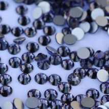 Factory Direct Crystal Glass Stone Tanzanite Flat Back Rhinestone, Non Hotfix Fat Back Nail Art Strass for Nail Garment