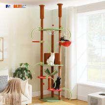 Albero per gatti alto multilivello per gatti da interno dal pavimento al soffitto Torre per gatti con tiragraffi Accogliente amaca per condo Accessori per gatti