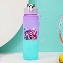 Butelki na wodę KPop Demon Hunters Gradient 750ml Duża Pojemność Kubek ze Słomką Przenośne Butelki Dziewczęce na Zewnątrz do Biura Szkoły
