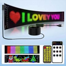 Pannello pixel a matrice LED, insegne LED pubblicitarie luminose a scorrimento, controllo app Bluetooth per cartello per auto LED USB 5V flessibile