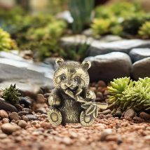 Messing Panda Ornament Tee Haustier Mini Kupfer Tier Statue hand gefertigte Panda Statue für Café Wohnzimmer Schreibtisch Büro Ornament