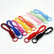 Creative Braided Lanyard Keychain for Phone Case Women Anti Lost Knot Rope Strap Car Key Chains DIY Accessories Fashion Keyring