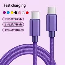 Kabel USB-C do szybkiego ładowania 66W, nylonowy oplot, 1m 2m 3m, do iPhone 15 16 Pro Max Samsung S24 Xiaomi OPPO