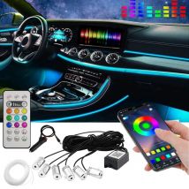 6 in 1 LED Auto Innen Umgebungs Streifen Licht 8M Fiber Optic Atmosphäre Neon Beleuchtung Kit APP Fernbedienung auto Dekorative Lampe