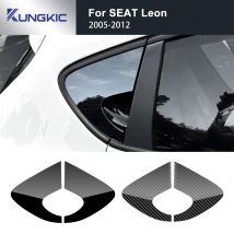 For Seat Leon MK2 1P Altea 2005 2006 2007 2008 2009 2010 2011 2012 Triangle Window Sticker Carbon Fiber Pattern Glossy Black