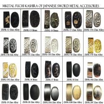 Metall Fuchi Kashira, Schwertzubehör aus japanischem Katana, Wakizashi, Tachi, Tanto, Zinklegierung/Messingmaterial, Dekor, Teil -2