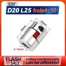 Zweibacken-Kupplung D20 L25 Aluminium Pflaume Flexible Welle BW-Kupplung NEMA17 Motorstecker Vollgummi-Pad 4/5/6 / 6,35 / 8/10 mm