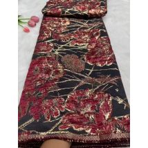 Afrikanischer vergoldeter Spitzen-Jacquard-Stoff für Damen, hochwertig, 5 Yards, geeignet für Abendparty-Kleider, Nähmaterial