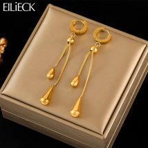 Eilieck 316l Edelstahl Wasser tropfen Quaste Ohrringe für Frauen Mode neue Weihnachts geschenk Gold Farbe Ohren tropfen Schmuck Bijoux