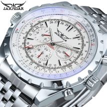 JARAGAR 212 Mode Herren Automatische Mechanische Uhr Wasserdicht Edelstahl Kalender Leuchtende Luxus Business Mann Uhren